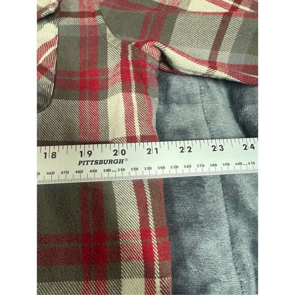 Prana Men’s Flannel Shirt Red‎ Gray Flannel Sz M Button Up Outdoor Gorpcore Hike - Picture 4 of 7